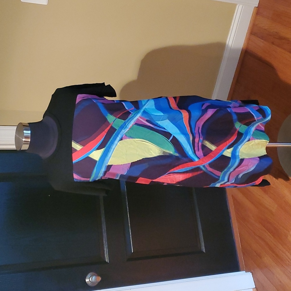 Abstract high low midi dress